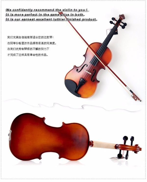 solid wood student mini violin