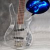 clear see through body 5 string bass guitar