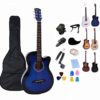 38" acoustic folk guitar and accessories