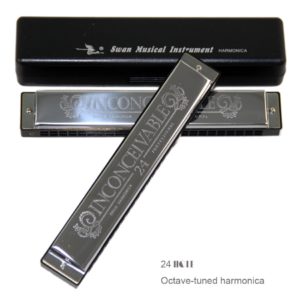 24 Holes Octave-tuned Metal Harmonica Key of C with Case