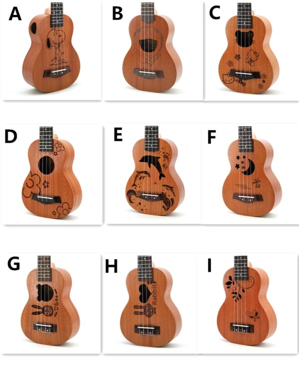 21" 4 string 15 fret soprano acoustic ukulele