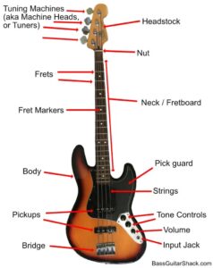 parts of a bass guitar