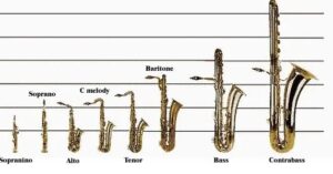 8 saxophones in pitch order