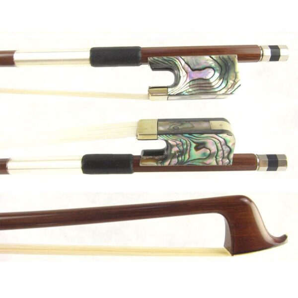 4/4 cello bow with abalone shell frog