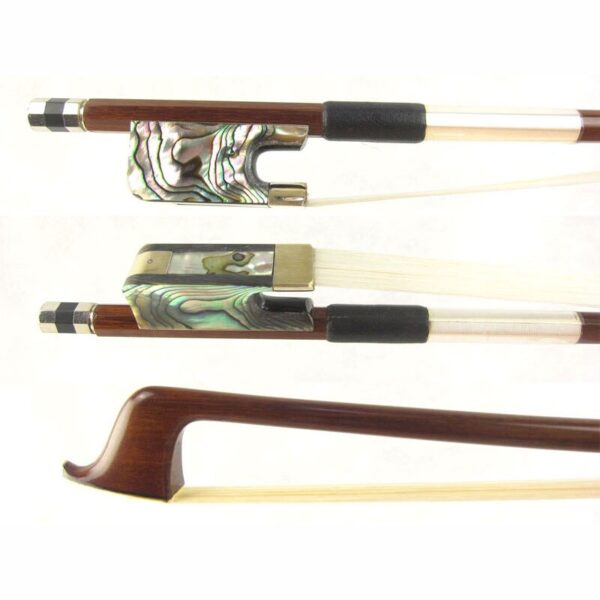 4/4 cello bow with abalone shell frog