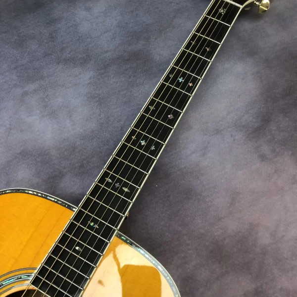 40" solid wood OM42 series yellow acoustic guitar