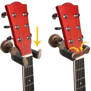 Wood Guitar Hanger Wall Mount Auto Grip System