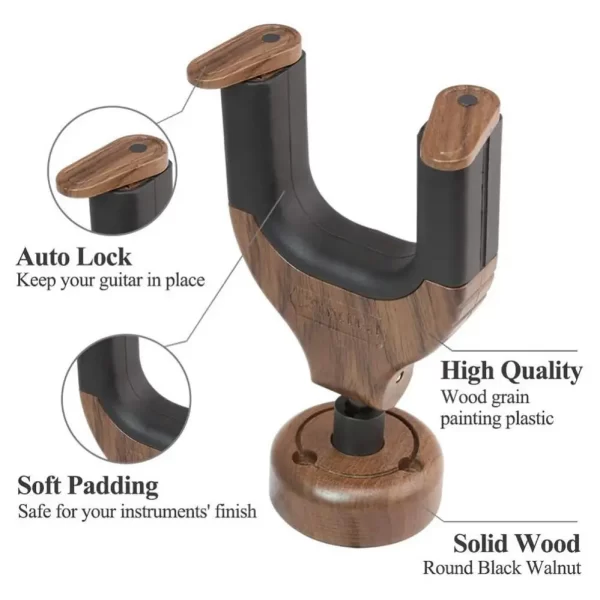 wood guitar hanger wall mount with auto grip