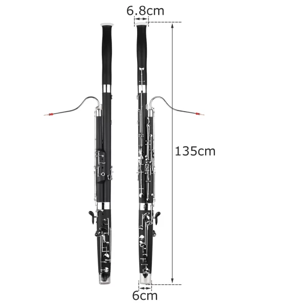 Professional C-Key Nickel-Plated Bassoon with Accessories