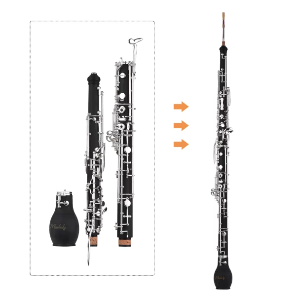 English Horn Alto Oboe F Key with Reed Gloves Cloth and Bag