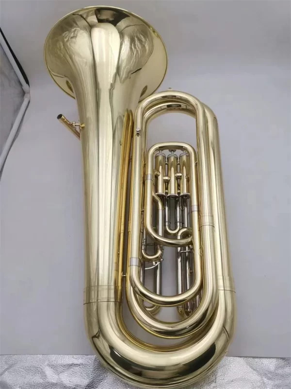 Professional Gold Lacquer Brass Body Bb Tuba