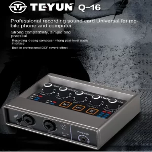 TEYU Q-16 Audio Interface Sound Card 16-bit/48KHz