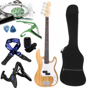 4-String 20 Frets Electric Bass Guitar with Accessories