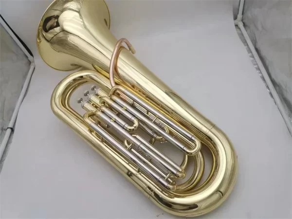 Professional Gold Lacquer Brass Body Bb Tuba