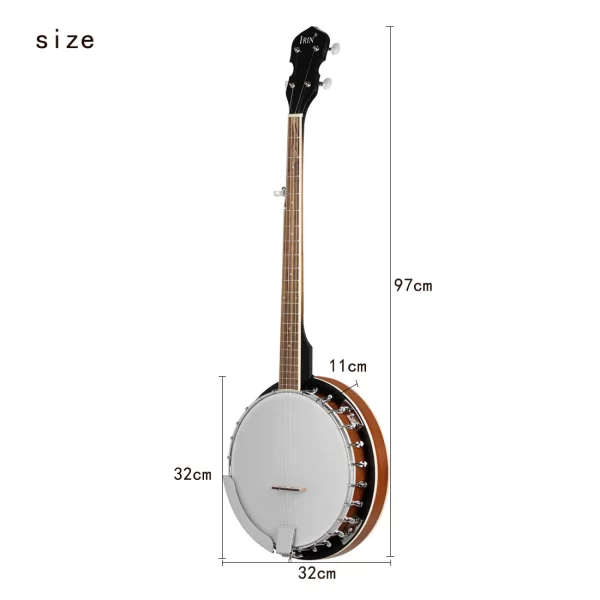 5-Strings Banjo 22 Frets Sapele with Bag Tuner Strap Capo