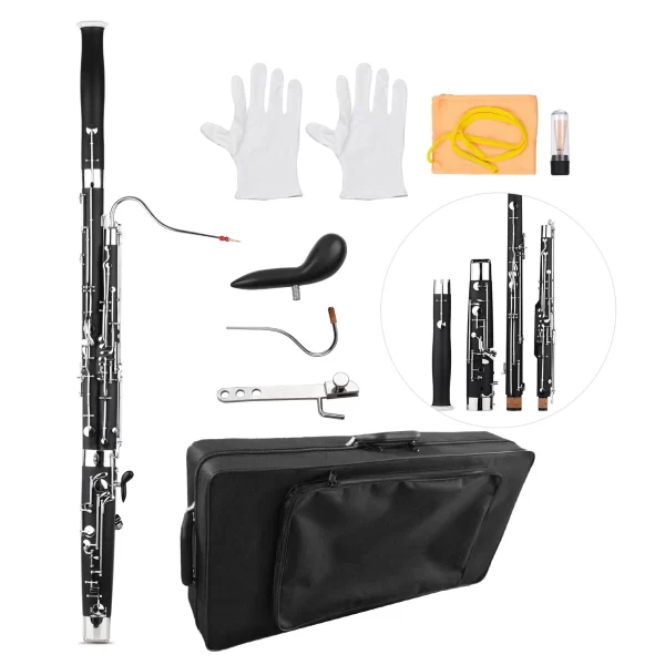 Professional C-Key Synthetic Wood Body Bassoon with Accessories