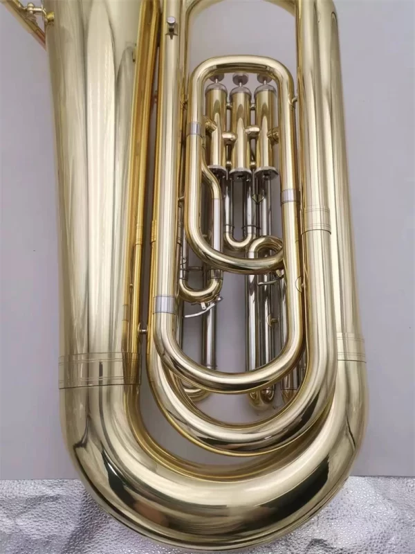 Professional Gold Lacquer Brass Body Bb Tuba