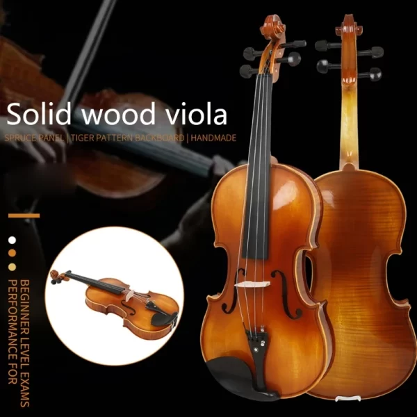 16-Inch Spruce Viola with Bow and Carrying Case