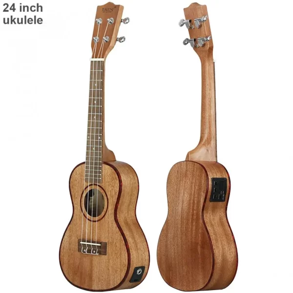 24-Inch Electric Acoustic Ukulele with Built-in EQ Pick-up