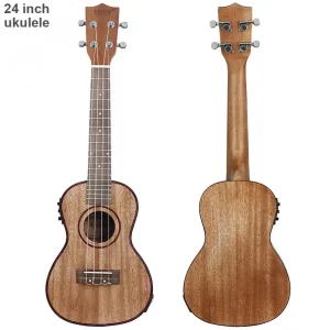 24-Inch Electric Acoustic Ukulele with Built-in EQ Pick-up