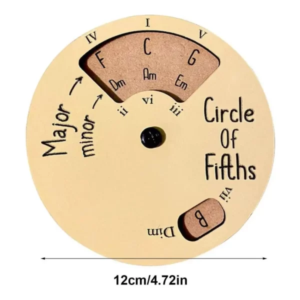 Wooden Circle of Fifths Wheel Chord Learning Melody Tool - Image 6