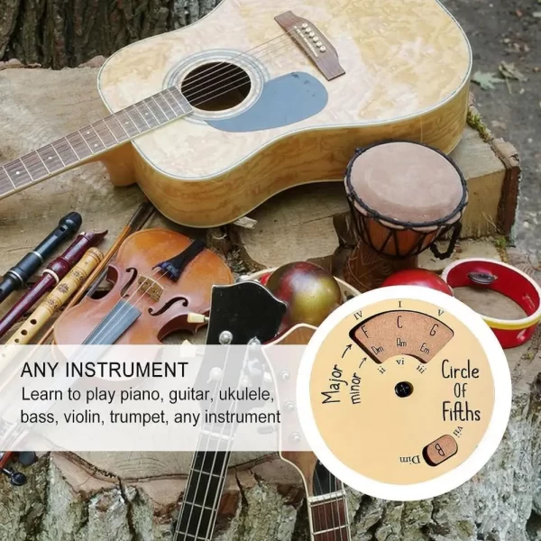 Wooden Circle of Fifths Wheel Chord Learning Melody Tool - Image 5