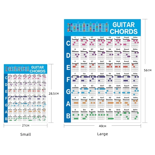 Acoustic/Electric Bass Guitar Practice Chords Scale Chart - Image 2