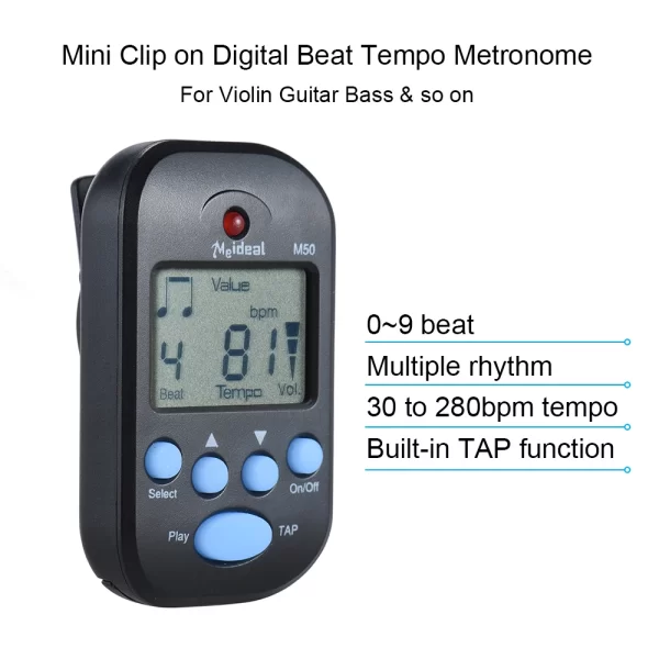 Mini Clip-on LCD Digital Metronome Music Accessory