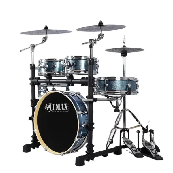 Portable Acoustic Jazz Drum Set with Pedals