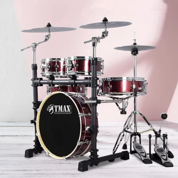 Portable Acoustic Jazz Drum Set with Pedals