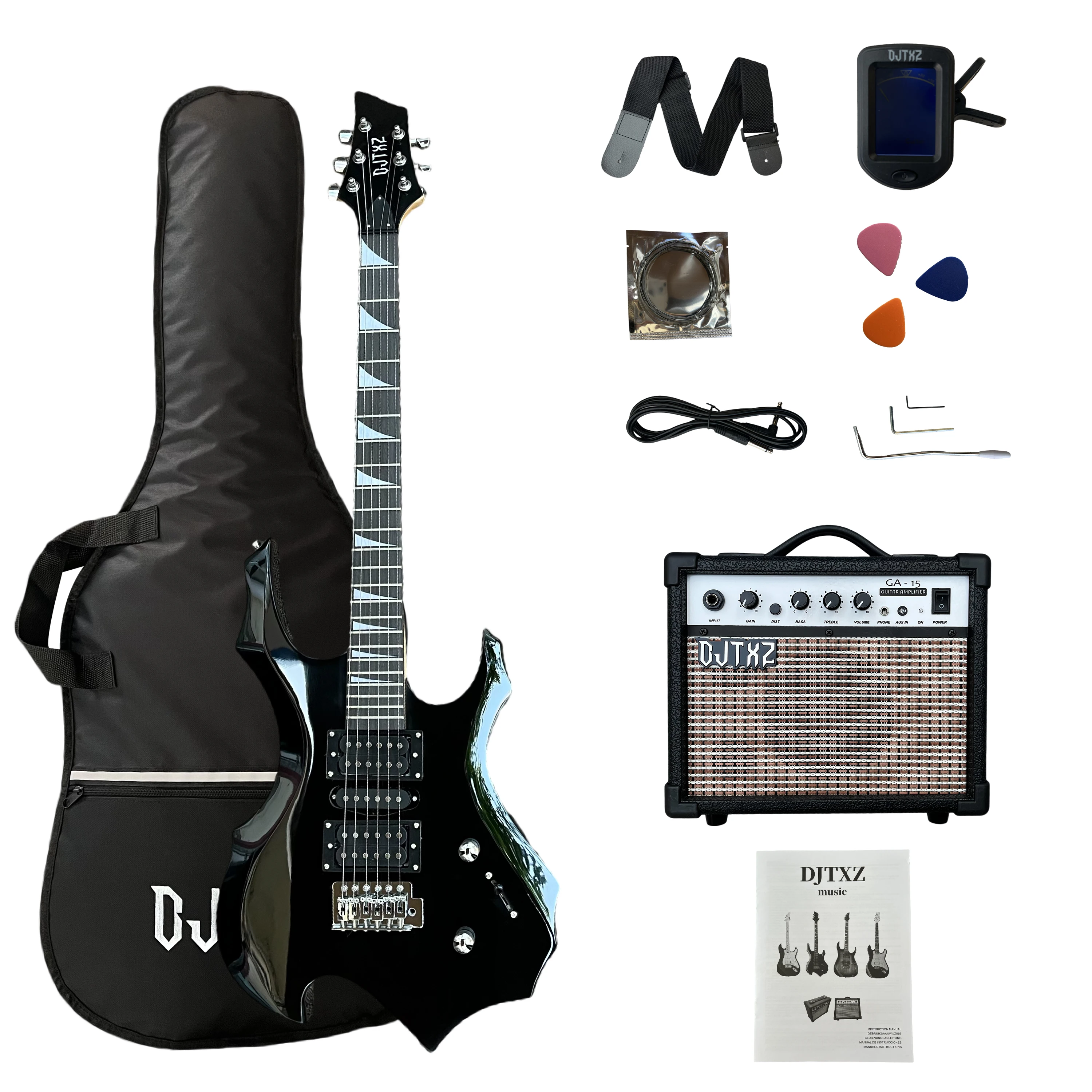 Electric Guitar with Amplifier and Accessories